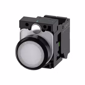 西门子 发光按钮,22mm,圆形,塑料,白色,按钮,平,键控式,1S,AC230V,弹簧型端子连接,带激光标记；3SU11060AB603BA0ZY19