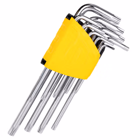 得力 专业级镜面花型加长球头内六角组套铬钒钢   9件套；DL2177