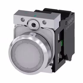 西门子 发光按钮,22mm,圆形,金属,高光,白色,按钮,平,键控式,1S,AC110V,弹簧型接口；3SU11530AB603BA0
