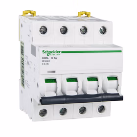 施耐德电气 小型断路器；iC65L 4P D6A
