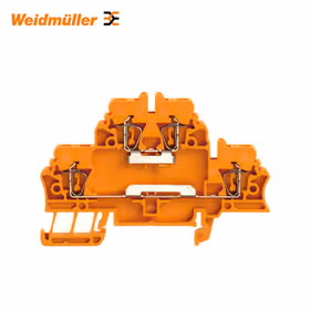 魏德米勒 直通型接线端子,双层端子,弹片联接,2.5mm,500V,20A,橙色；ZDK 2.5 OR