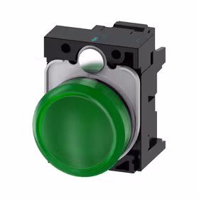 西门子 指示灯,22mm,圆形,塑料,绿色,透镜,平滑,带支架,带集成式LED,AC/DC24V,螺栓型端子连接；3SU11026AA401AA0
