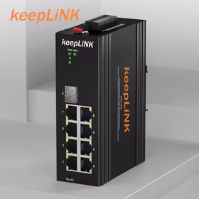 keepLINK KP-9000-75-1GX8GT-SFP 管理型工业交换机1光8电千兆导轨式