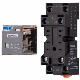 西门子 3RQ0系列 插拔针式继电器 高性能款 DC24V 2CO 12A 带机械指示、LED和测试拨杆 内置防浪涌二极管；3RQ00720DB43