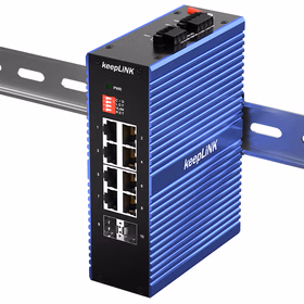 keepLINK友联KP-9000-65-2GX8GT/A/SC20A/B 千兆2光8电工业级交换机SC单模单纤接口导轨式隔离电源EMC为判据A