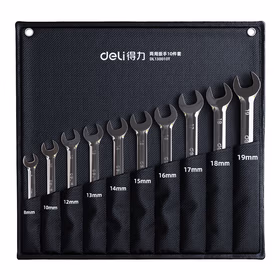 得力 镜面两用扳手套装   8-19MM；DL130010T
