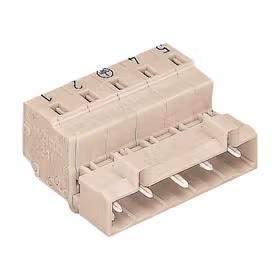 万可(WAGO) 1线针型连接器,100%防插错保护,突出的接地插针,固定销钉,直接印制标记,2.5mm,焊针间距7.5mm,4极,浅灰；723-604/018-042