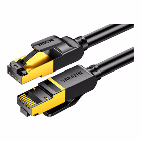 山泽(SAMZHE) 工程级七类CAT7铜镀金双屏蔽超高速网络跳线 黑色；CAT-7005H 0.5米