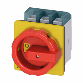 西门子 SENTRON隔离开关,3P,Iu:125A,额定功率/AC23A时400V时:45kW,旋转驱动,红色/黄色,4孔固定手柄；3LD28040TK53