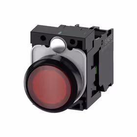 西门子 发光按钮,22mm,圆形,塑料,红色,按钮,平,键控式,1S,AC/DC24V,螺栓型端子连接,带激光标记；3SU11020AB201BA0ZY10