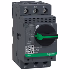 施耐德电气 TeSys 热磁式电动机断路器,旋钮控制,整定电流9-14A,最大分断能力Icu 100kA；GV2PM16C