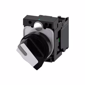 西门子 转换开关,22mm,圆形,塑料,白色,旋钮开关,短柄,2个开关位置O-I,锁定,1S,螺栓型端子连接,带激光标记；3SU11002BF601BA0ZY19