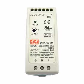 明纬 60W单组输出电源供应器,42台/箱；DRA-60-24