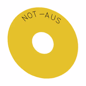 西门子 圆形名称牌支架用于急停蘑菇形按钮,黄色,自粘式,外径75mm,内径23mm,带标记：急停；3SU19000BC310AS0