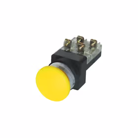 天得/tend &phi;25mm圆形蘑菇头按钮1NO+1NC(黄)；TBM-251Y
