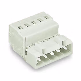 万可(WAGO) 1线针型连接器,100%防插错保护,固定销钉,2.5mm,焊针间距5mm,6极,浅灰；721-606/018-000