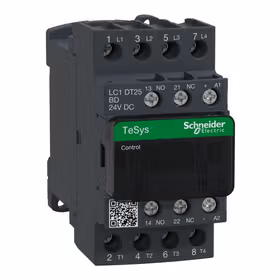 施耐德电气 进口TeSys D系列四极接触器,12A,24VDC；LC1DT25BD