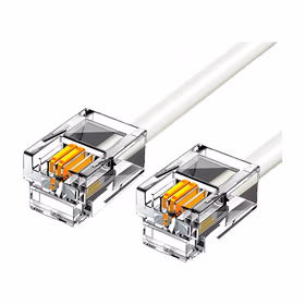 山泽电话线2芯单股纯铜线芯语音跳线 办公室座机电话连接线延长线 带水晶头成品线 5米 C28BWG-205C