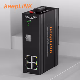 keepLINK KP-9000-75-1GX4GT-SFP 管理型工业交换机1光4电千兆导轨式