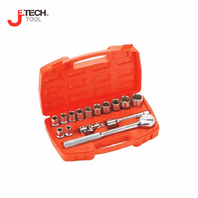 捷科(jetech) 15件12.5mm(1/2")公制六角套筒组件；SK1/2-15SP