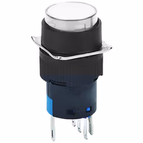 德力西电气 按钮指示灯；LAY5s-16 1NO+1NC 灯钮自复 圆头 24V 白