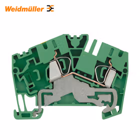 魏德米勒 Z系列,接地型接线端子,额定横截面:4mm,弹片联接,绿/黄；ZPE 4-2/2AN