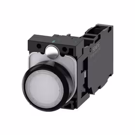 西门子 发光按钮,22mm,圆形,塑料,白色,按钮,平,键控式,1NO+1NC,AC/DC24V,螺栓型端子连接,带激光标记；3SU11020AB601FA0ZY12