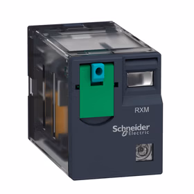 施耐德电气 插拔式中间继电器,4CO,5A,带指示灯,24VDC；RXM4CB2BD