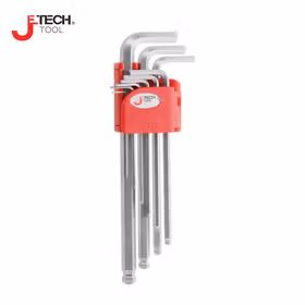 捷科(jetech) 9支套装球头镀铬标准长内六角扳手1.5-10mm,；BS-C9