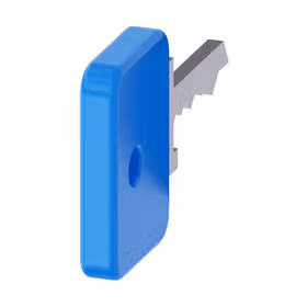 西门子 钥匙用于O.M.R.钥匙开关,锁芯型号73038,浅蓝色；3SU19500FJ500AA0