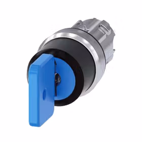 西门子 钥匙开关O.M.R,22mm,金属,高光,锁芯型号73038,蓝色,附带2把钥匙,3个开关位置,锁定,拔出钥匙I+O+II；3SU10504GL110AA0