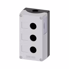 西门子 外壳用于指令装置,22mm,圆形,外壳材料塑料,外壳顶端部分灰色,3个指令点塑料,用于安装标牌的凹陷处,无装备；3SU18030AA000AB1