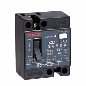 德力西电气 漏电塑壳断路器；DZL18-32F/1 20A 单钮 普通