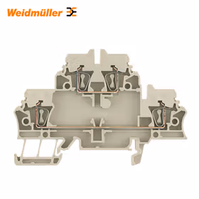 魏德米勒 直通型接线端子,双层端子,弹片联接,2.5mm,500V,20A,米色；ZDK 2.5