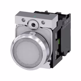 西门子 发光按钮,22mm,圆形,金属,高光,白色,按钮,平,键控式,1S,AC110V,螺栓型端子连接,带激光标记；3SU11530AB601BA0ZY10