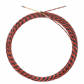 鸣固 电工穿线器 圆头电线线管光纤引线器 三股双色10米【塑钢】下单赠束线器2个