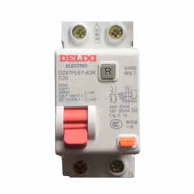 德力西电气 漏电保护断路器；DZ47PLEY-63R 1P+N C 20A 30mA 下进线