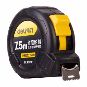 得力 尼龙覆膜钢卷尺7.5mx25mm；DL9075P（新旧交替，随机发货）