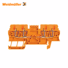 魏德米勒 直通型接线端子,弹片联接,1.5mm,500V,17.5A,橙色；ZDU 1.5/2X2AN OR