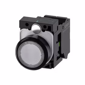 西门子 发光按钮,22mm,圆形,塑料,透明,按钮,平,键控式,1S,AC230V,弹簧型端子连接,带激光标记；3SU11060AB703BA0ZY11