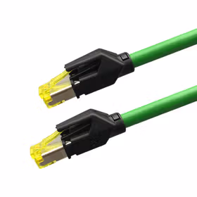 Hellolink 工业双屏蔽8芯网线,浅绿色,4*2*26AWG,百兆千兆自适应,0.3m,PROFINET/EtherCAT；RJ45-RJ45-0.3M-G