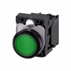 西门子 发光按钮,22mm,圆形,塑料,绿色,按钮,平,键控式,1S,AC/DC24V,螺栓型端子连接,带激光标记；3SU11020AB401BA0ZY13