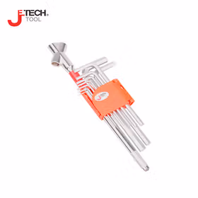 捷科(jetech) 9支装带接杆平头镀铬内六角扳手1.5-10mm；PL-C9+1