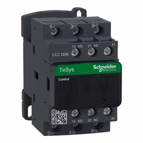 施耐德电气 进口TeSys D系列三极交流接触器,9A,380V,50/60Hz；LC1D09Q7
