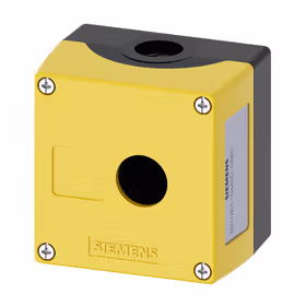 西门子 外壳用于指令装置,22mm,圆形,外壳材料塑料,外壳顶端部分黄色,1指令点塑料,用于安装标牌的凹陷处,无装备；3SU18010AA000AB2