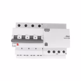 常熟开关 带剩余电流保护小型断路器 63A 4P C 10kA 30mA；CH3LH-63C63/4/030E