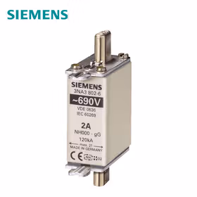 西门子 NH熔断片,NH000,输入：25A,gG,UnAC：690V,UnDC：250V,前端标示警报器,导电握耳；NH Fuse Size 000 gG/gL 25A 690VAC/250VDC