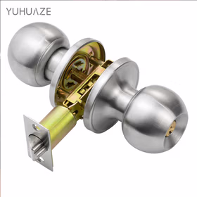 雨花泽三杆式球形锁室内宿舍卧室房门木门浮雕锁卫生间浴室厕所洗手间不锈钢圆型锁