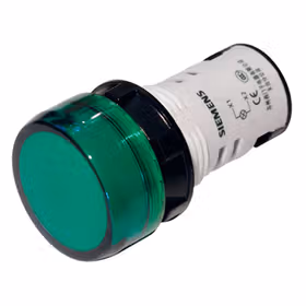 西门子 一体型信号灯,22mm,塑料,圆形,集成LED,12VAC/DC绿色；3SB6212-6AA40-1AA0