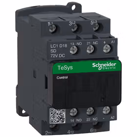 施耐德电气 进口TeSys D系列三极交流接触器,直流线圈,18A,72VDC；LC1D18SD